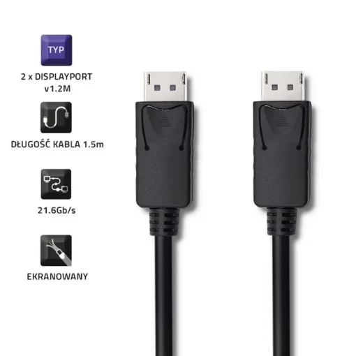 Qoltec DisplayPort v1.2 male, 4K, 1.5m - Image 2