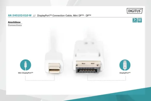 Digitus Cable Mini DisplayPort 1.1a Mini DP-DP M / M 1.0m - Image 3