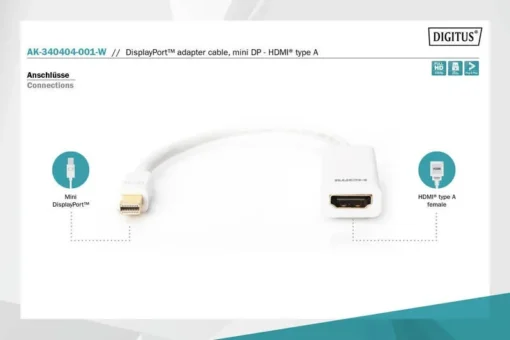 Digitus Adapter DisplayPort 1.1a miniDP-HDMI A MM 0.15m - Image 5