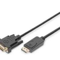 Digitus DisplayPort кабел with snap 1080p 60Hz FHD Type DP / DVI-D (24 + 1) M / M 2m