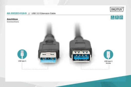 Digitus USB 3.0 extension cable, A/M - A/F 1,8m - Image 3