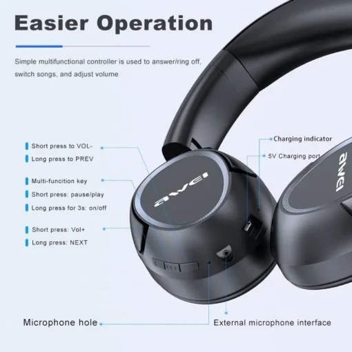 AWEI Bluetooth Headphones A770BL - Image 4