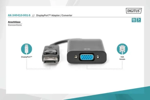 Digitus DP1.1a Cable 0,15m DP/DSUB15 M/F - Image 5