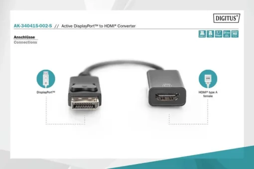 Digitus Adapter Cable Displayport 1080p 60Hz - Image 5