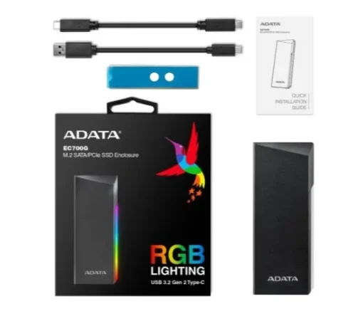 Adata външен SSD M.2 case EC700G USB3.2A/C