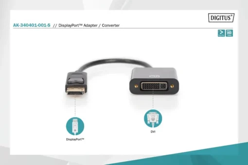 Digitus DP 1.1a Cable 0,15m DP/DVI-I(24+5) M/F - Image 5