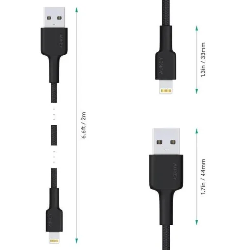 AUKEY AUKEY CB-AL05 Black ult rafast Nylon Lightning - Image 2