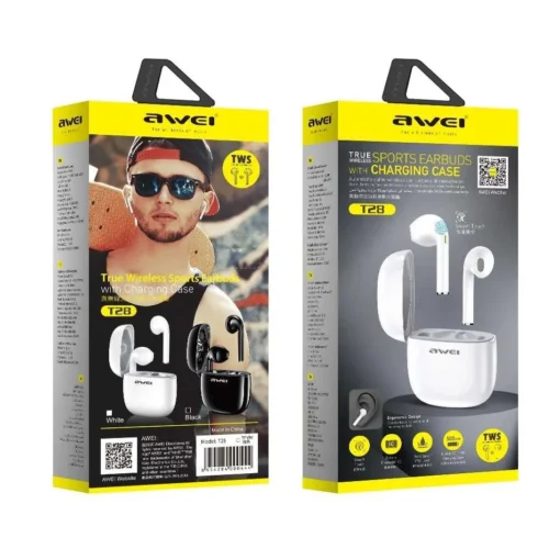 AWEI Earphones Bluetooth T28 TWS+docking White - Image 4