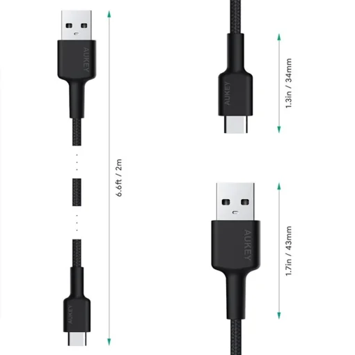 AUKEY CB-CA2 OEM nylon Quick Charge USB C-USB - Image 5