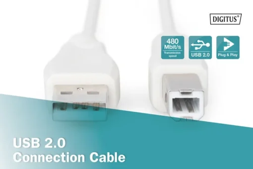 Digitus Connection Cables USB 2. 0 A/M -B/M 1,8m beige - Image 3