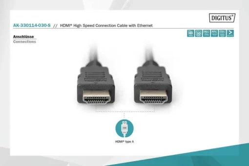 Digitus Connection кабел HDMI A /HDMI A M/M 3 m black - Image 3