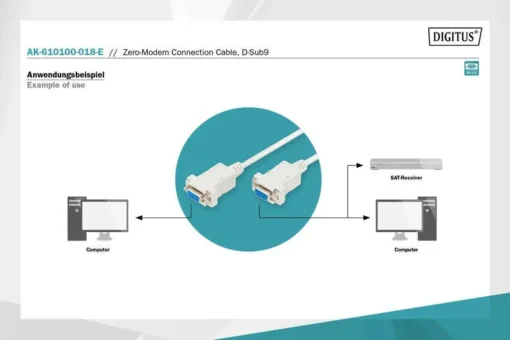 Digitus Connection кабел RS232 null-modem type DSUB9 / DSUB9 Z / z beige 1,8m - Image 5