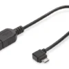 Digitus Cable adapter USB 2.0 HighSpeed OTG Typ microUSB B kątowy/USB A M/Z Black 015m