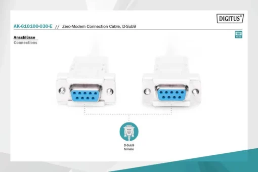 Digitus Zero-Modem connection ca ble 9/F-9/F - Image 3