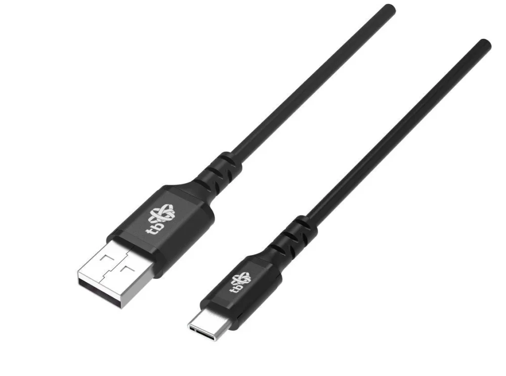 TB кабел USB-USB C 2m silicone black Quick Charge