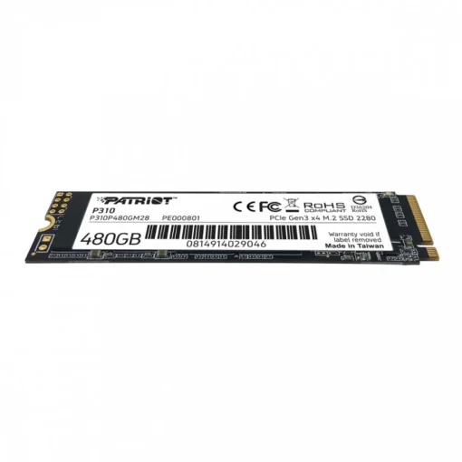 Patriot SSD drive P310 480GB M.2 2280 1700/1500 PCIe NVMe Gen3 x 4 - Image 3