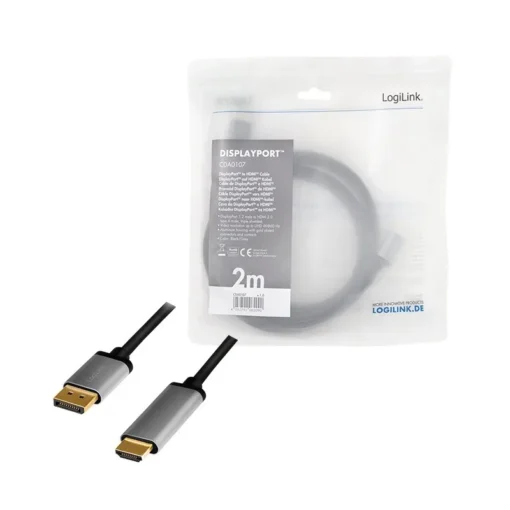 LogiLink Displayport to HDMI 4K/60Hz, alu, 2m - Image 5