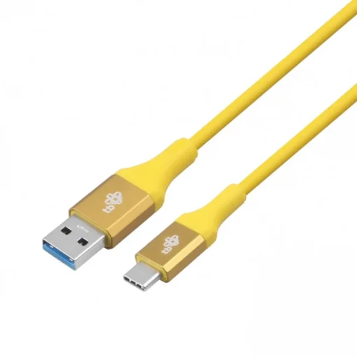 TB Cable USB 3.0 - USB C 2m PREMIUM 3A yellow TPE - Image 2