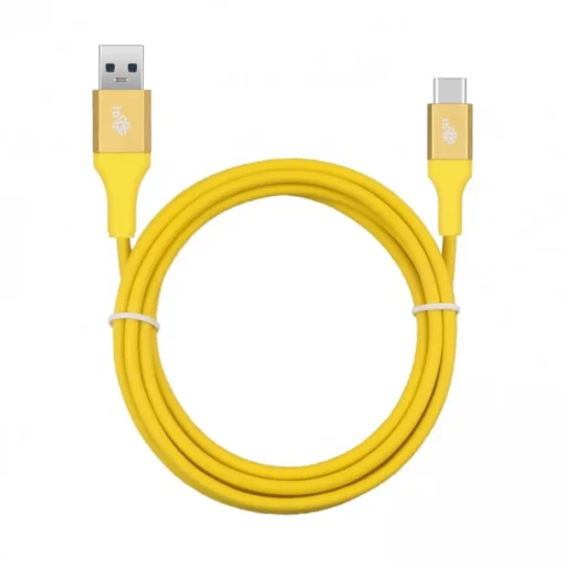 TB Cable USB 3.0 - USB C 2m PREMIUM 3A yellow TPE - Image 5