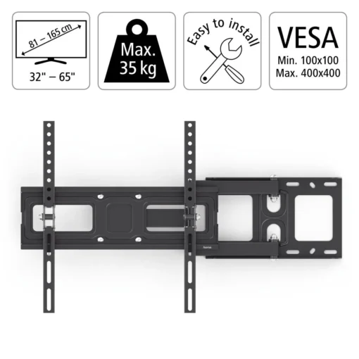 Стенна стойка Hama Fullmotion TV, 32-65", регулируема, Черна - Image 5