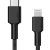 AUKEY Cable CB-CL02 Black nylon Lightning-USB C | USB Power Delivery USB-PD | certificate MFi Apple