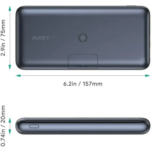 AUKEY Power Bank PB-WL03 Ultrafast 20000 mAh | wireless charging Qi | LED | Power Deliwery 3.0 | Quick Charge 3.0 | 22.5W - Image 2