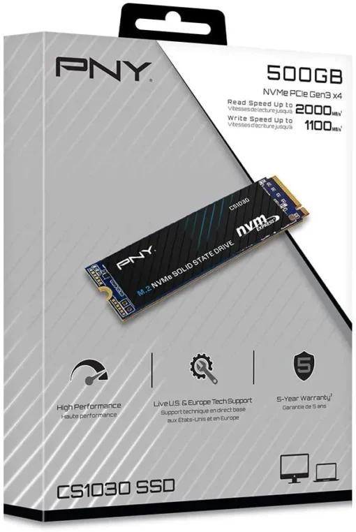 PNY SSD drive CS1030 500GB M.2 2280 - Image 2