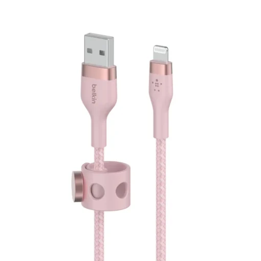 Belkin Cable BoostCharge USB-A for Lightning silicone, 2m, pink - Image 2