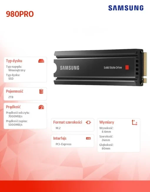 Samsung Drive SSD 980PRO Heatsink NVMeMZ-V8P2T0CW - Image 2