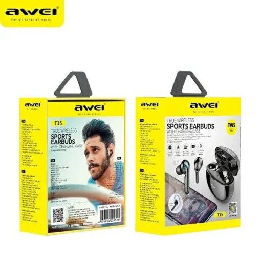 AWEI Bluetooth Headphones 5.0 TWS T15P Black - Image 2