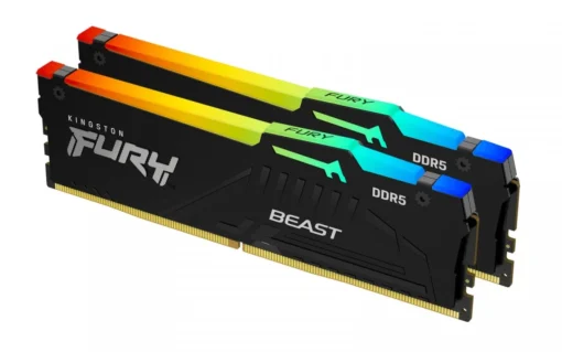 Kingston памет DDR5 Fury Beast RGB 16GB(2*8GB)/5200 CL40