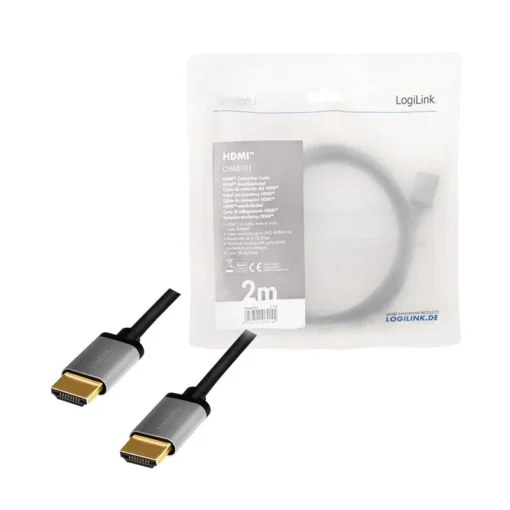 LogiLink HDMI cable 4K/60Hz, alu , black, 2m - Image 5