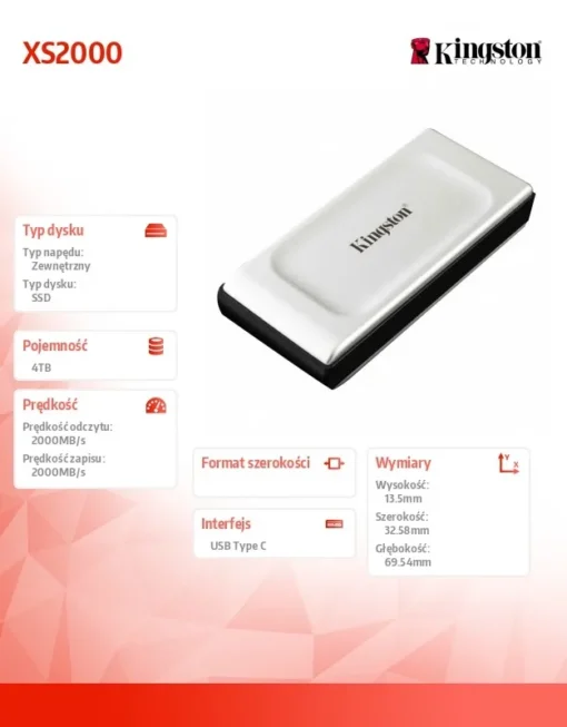 Kingston SSD диск XS2000 4000GB USB3.2 Gen2.2 external - Image 4