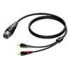 PROCAB XLR MALE - 2X RCA/CINCH MALE 3 M