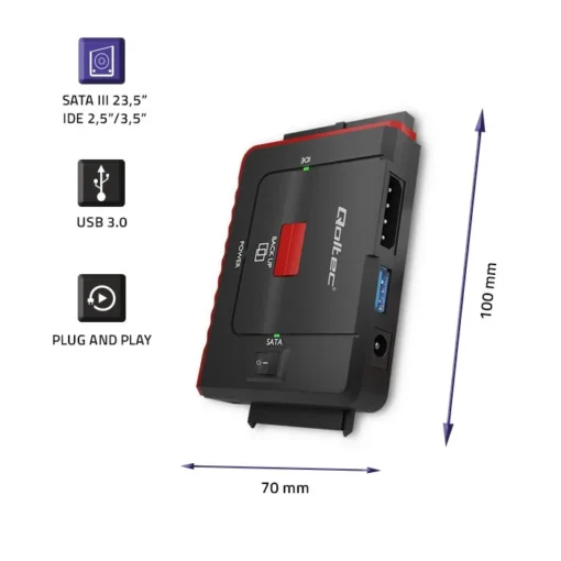 Qoltec Adapter USB 3.0 to IDE SATA III - Image 4