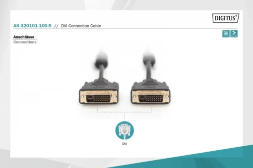 Digitus Cable connection DVI-D DualLink Type DVI-D (24+1)/DVI-D (24+1) M/M Black 10m - Image 3