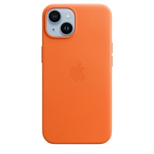 Apple Case iPhone 14 leather Orange - Image 2