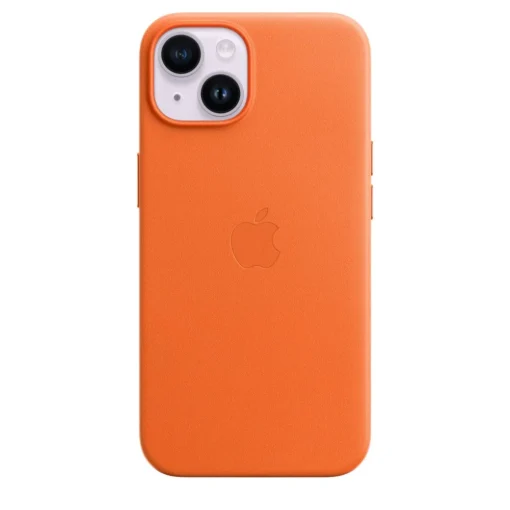 Apple Case iPhone 14 leather Orange - Image 3