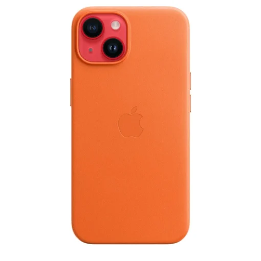 Apple Case iPhone 14 leather Orange - Image 5