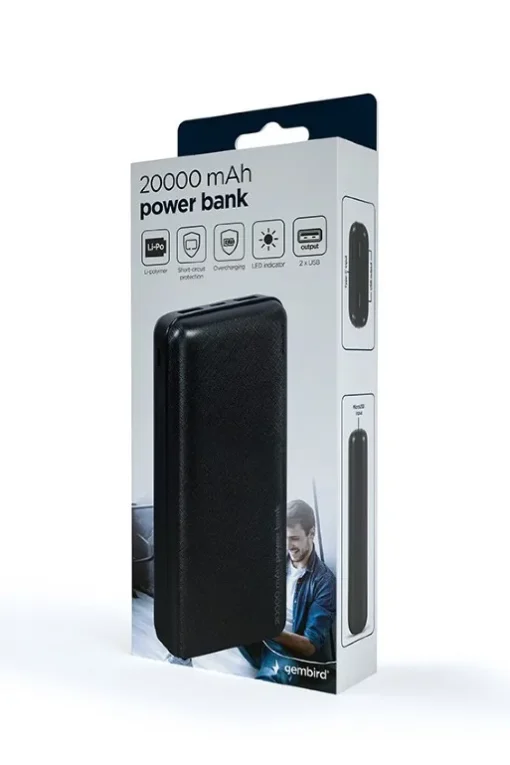 Gembird PowerBank 20 000 mAh black - Image 5