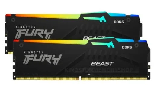 Kingston памет DDR5 Fury Beast Black RGB 32GB(2*16GB)/5200 CL36 EXPO