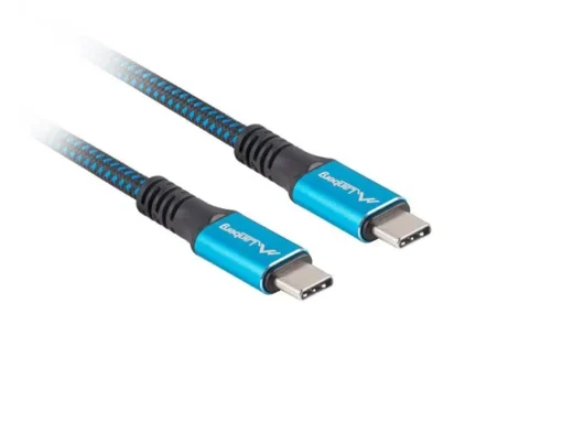 Lanberg Cable USB-C M/M USB4 0.5m 100W 8K 60HZ black-blue - Image 3