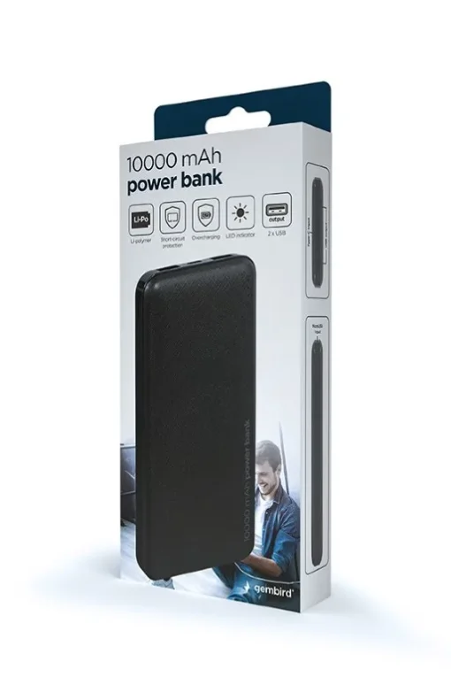 Gembird PowerBank 10 000 mAh black - Image 4