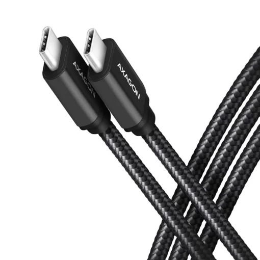 AXAGON AXAGON BUCM3-CM10AB cable USB-C USB-C 3.2 Gen 1 1m PD 60W 3A ALU braid Black