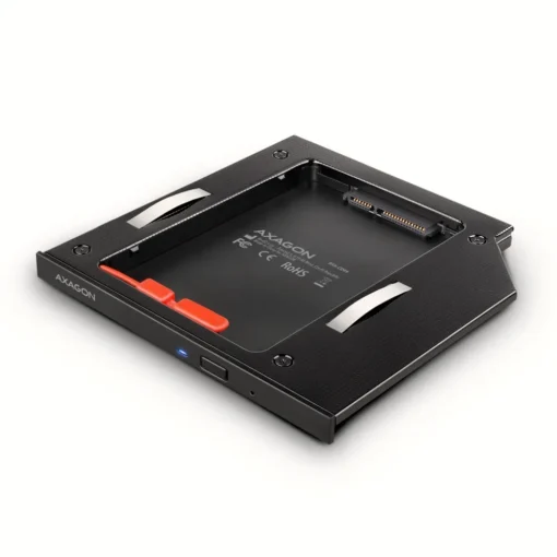 AXAGON RSS-CD09 2.5 SSD/HDD caddy into DVD slot 9.5 mm LED ALU