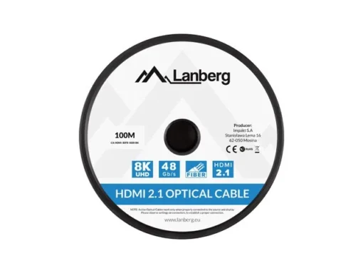 Lanberg Cable HDMI M/M v2.1 100M 8K black optical AOC - Image 4