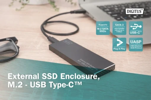 Digitus външен SSD Enclosure USB Type C for SSD M2 (NGFF) SATA III, 80/60/42 / 30mm, aluminum - Image 5