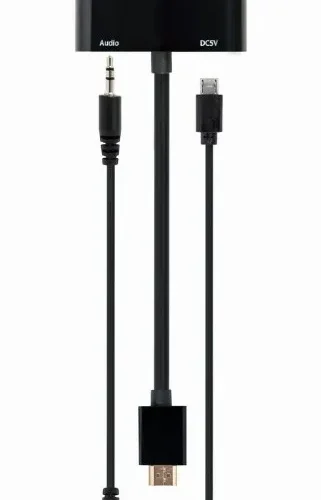 Gembird HDMI male to HDMI female + VGA female adapter with audio and extra power port
