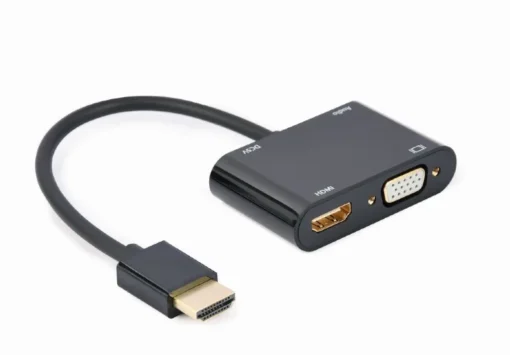 Gembird HDMI male to HDMI female + VGA female adapter with audio and extra power port - Image 5