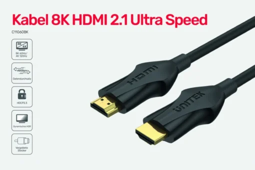 Unitek HDMI CABLE 2.1 4K 120Hz; 8K; C11060BK-3M - Image 2